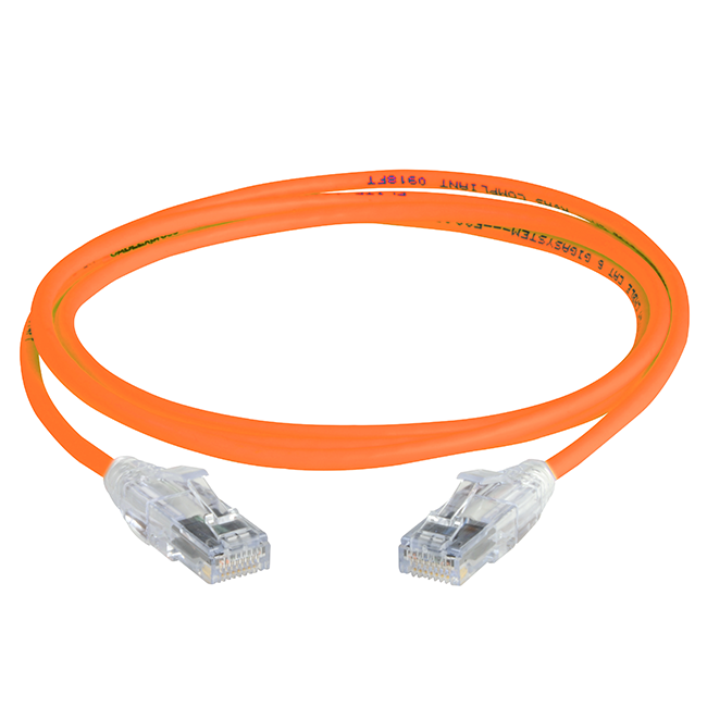 300772-5FT-CABLExpress-MINI-CAT6-RJ45RJ45-568B-SLIM-CLEAR-BOOT-Orange-CABLE